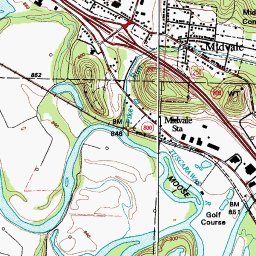 Topographic Map of Pike Run, OH
