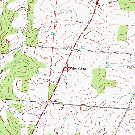 Topographic Map of Pike Cemetery, OH