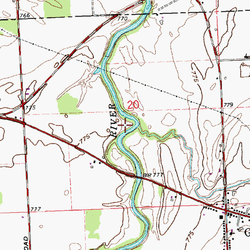 Topographic Map of Pike Run, OH