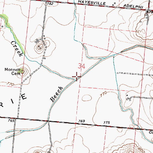 Topographic Map of Pikehole Creek, OH