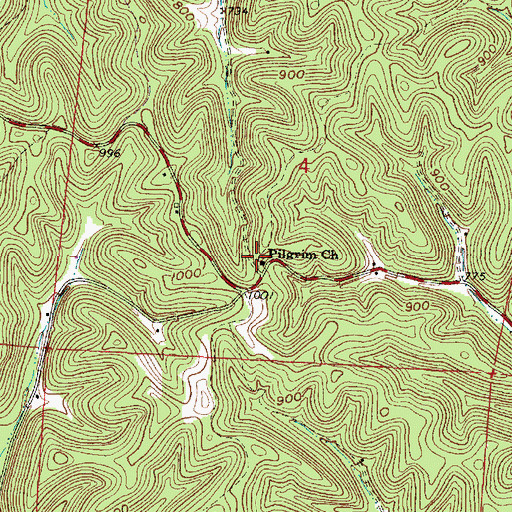 Topographic Map of Pilgrim Church, OH