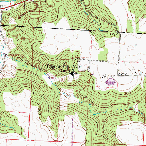 Topographic Map of Pilgrim Hills Camp, OH