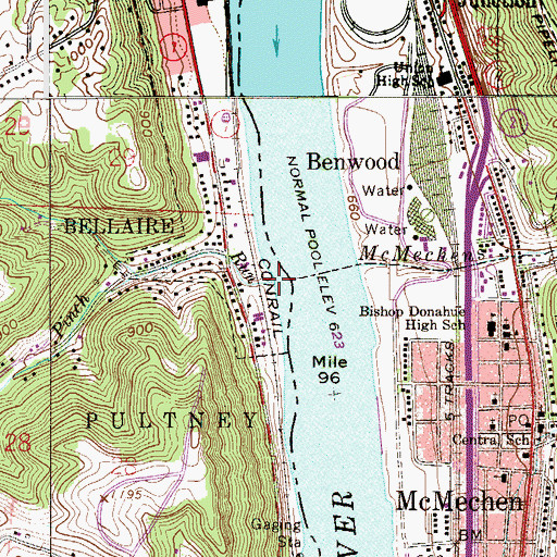 Topographic Map of Pinch Run, OH