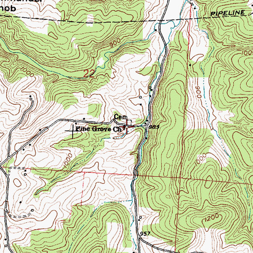Topographic Map of Pine Grove United Methodist Church, OH
