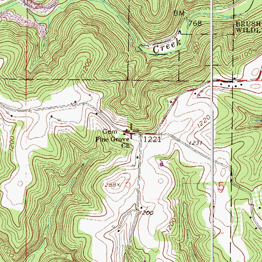 Topographic Map of Pine Grove Methodist Church, OH