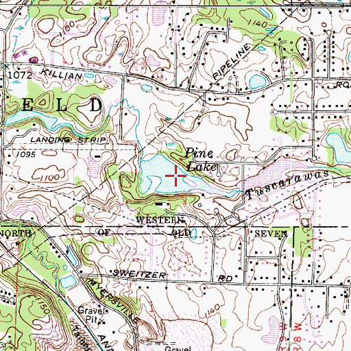 Topographic Map of Pine Lake, OH