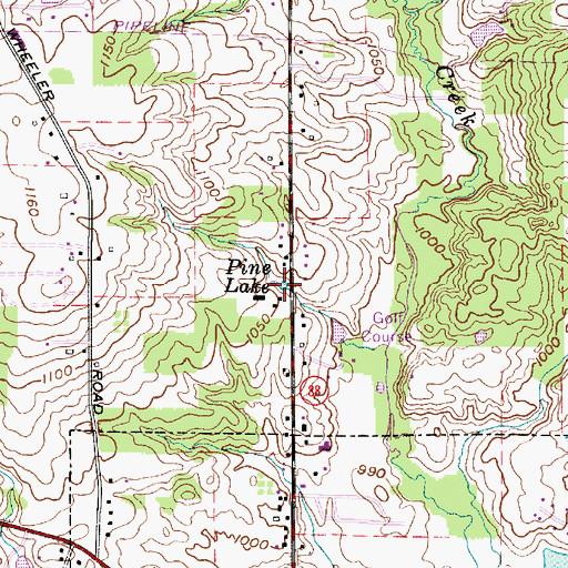Topographic Map of Pine Lake, OH