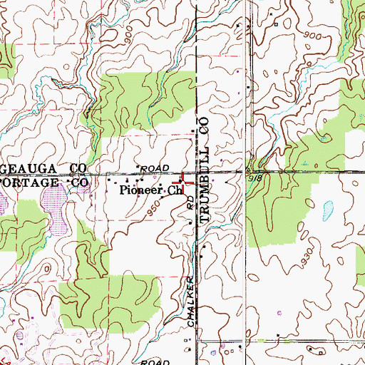 Topographic Map of Pioneer Church, OH