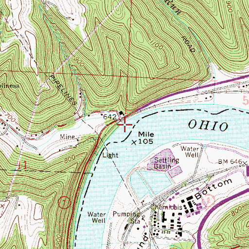 Topographic Map of Pipe Creek, OH