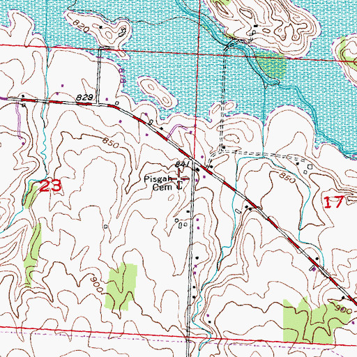Topographic Map of Pisgah Cemetery, OH