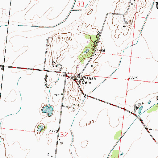 Topographic Map of Pisgah Cemetery, OH