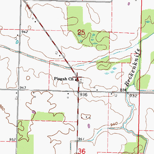 Topographic Map of Pisgah Church, OH