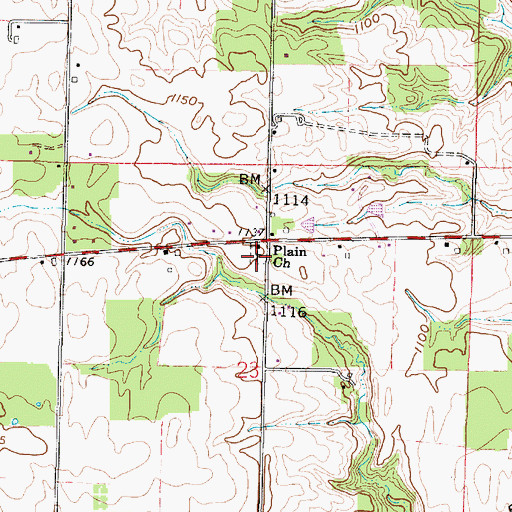 Topographic Map of Plain Lutheran Church, OH
