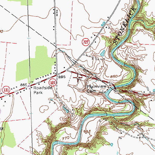 Topographic Map of Plainview Cemetery, OH