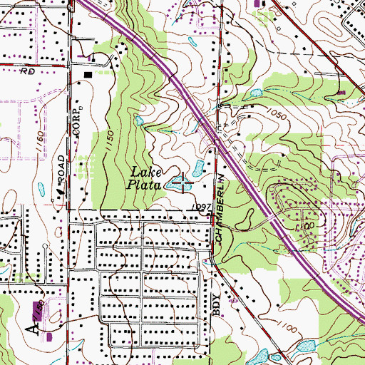 Topographic Map of Lake Plata, OH