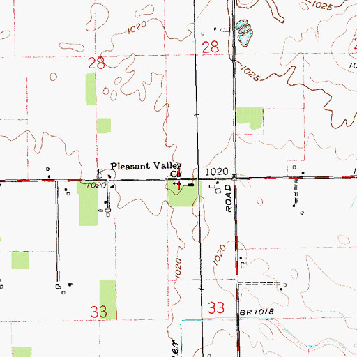 Topographic Map of Pleasant Valley Church, OH