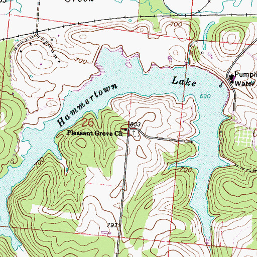 Topographic Map of Pleasant Grove Church, OH