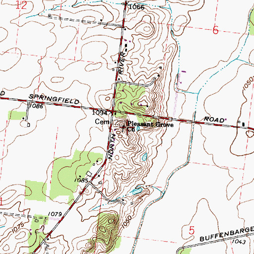 Topographic Map of Pleasant Grove Church, OH