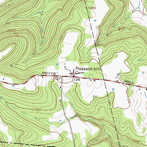 Topographic Map of Pleasant Hill Cemetery, OH