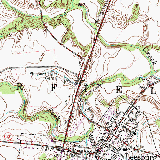 Topographic Map of Pleasant Hill Cemetery, OH