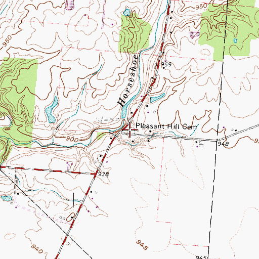 Topographic Map of Pleasant Hill Cemetery, OH
