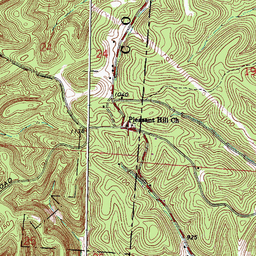 Topographic Map of Pleasant Hill Church, OH
