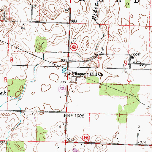 Topographic Map of Pleasant Hill Methodist Church, OH