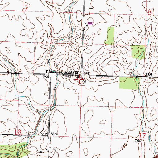 Topographic Map of Pleasant Hill Church, OH