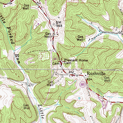 Topographic Map of Pleasant Home Cemetery, OH