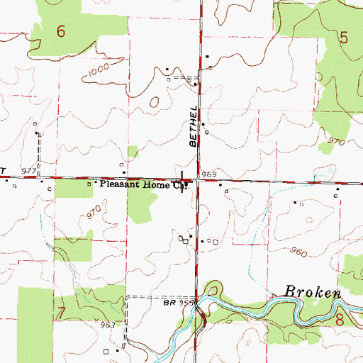 Topographic Map of Pleasant Home Church, OH