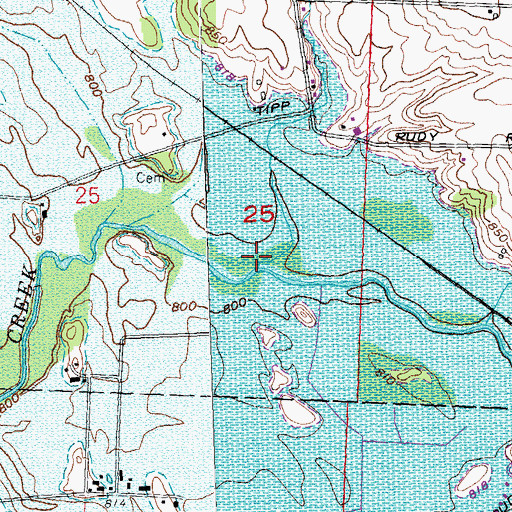 Topographic Map of Pleasant Run, OH