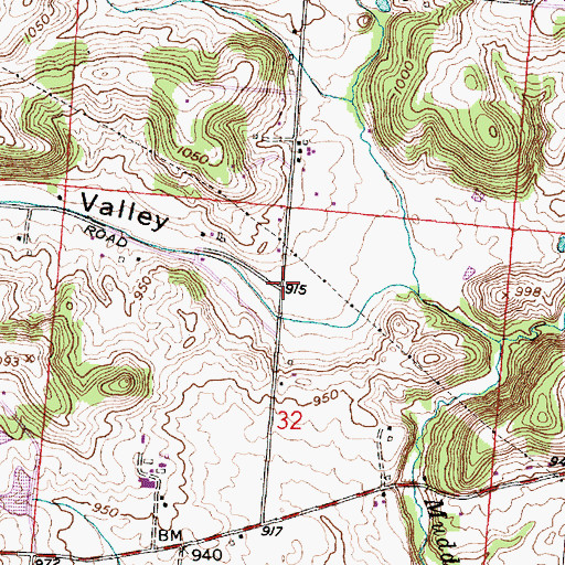 Topographic Map of Pleasant Valley, OH