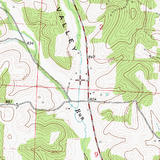 Topographic Map of Pleasant Valley, OH