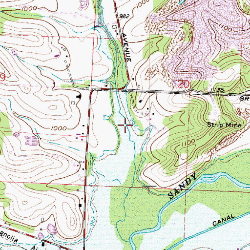 Topographic Map of Pleasant Valley, OH