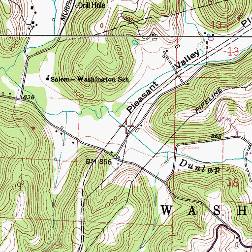 Topographic Map of Pleasant Valley, OH