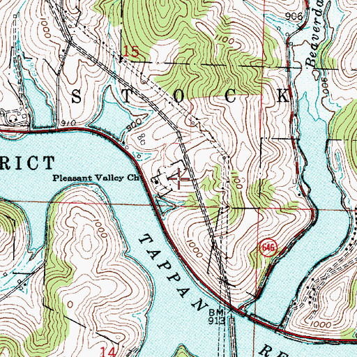 Topographic Map of Pleasant Valley Church, OH