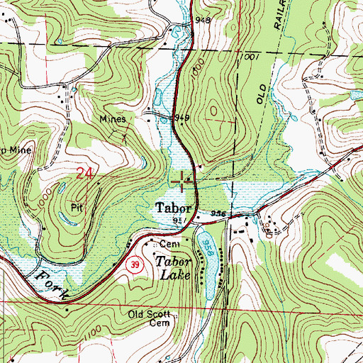 Topographic Map of Pleasant Valley Run, OH