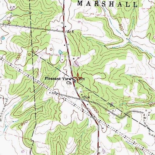 Topographic Map of Pleasant View Church, OH