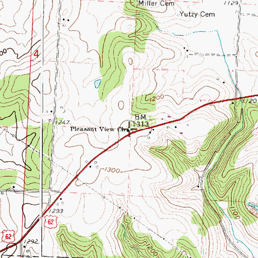 Topographic Map of Pleasant View Conservative Mennonite Church, OH