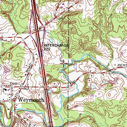 Topographic Map of Plum Creek, OH