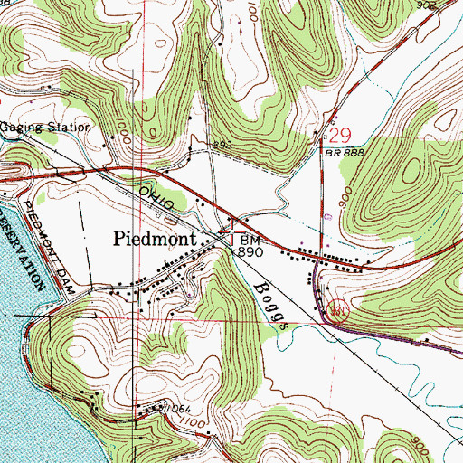 Topographic Map of Plum Run, OH