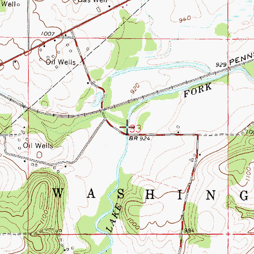 Topographic Map of Plum Run, OH