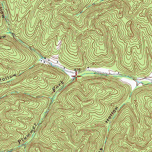 Topographic Map of Plummer Fork, OH