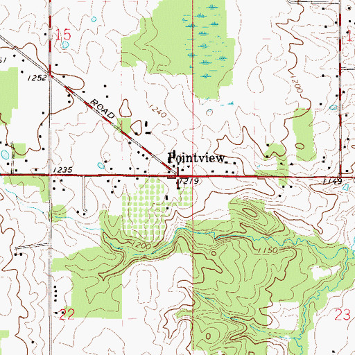 Topographic Map of Pointview, OH