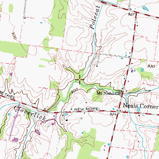 Topographic Map of Polecat Run, OH