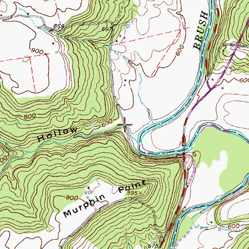 Topographic Map of Polk Hollow, OH