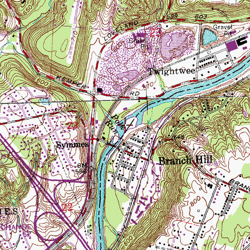 Topographic Map of Polk Run, OH