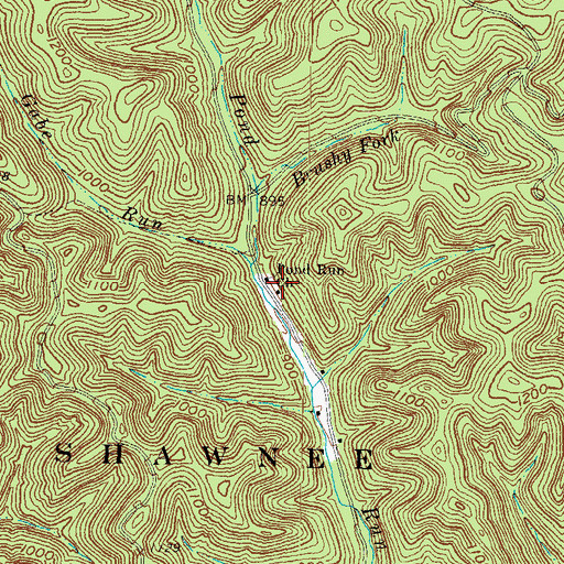 Topographic Map of Pond Run Church, OH