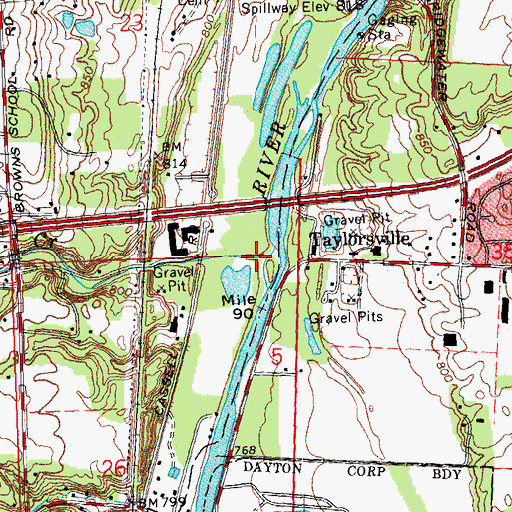 Topographic Map of Poplar Creek, OH