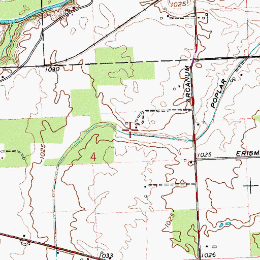 Topographic Map of Poplar Ditch, OH